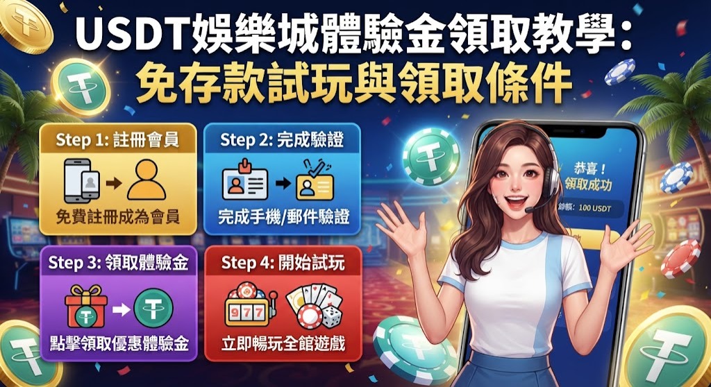 USDT娛樂城體驗金領取教學